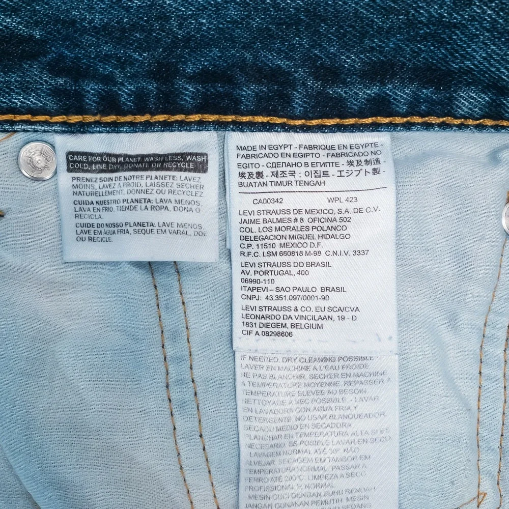 Levi's 505 Regular Fit Jeans Mens 34x29 Indigo Blue Straight Leg Cotton Denim